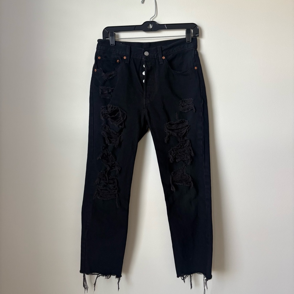 Levi's Women's 501 Original black Cropped Jeans size w27 L 26
